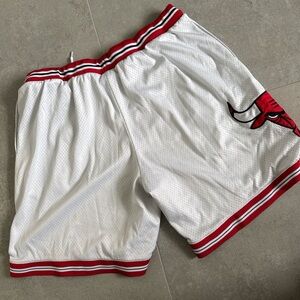 White and Red Men's Sports Shorts
